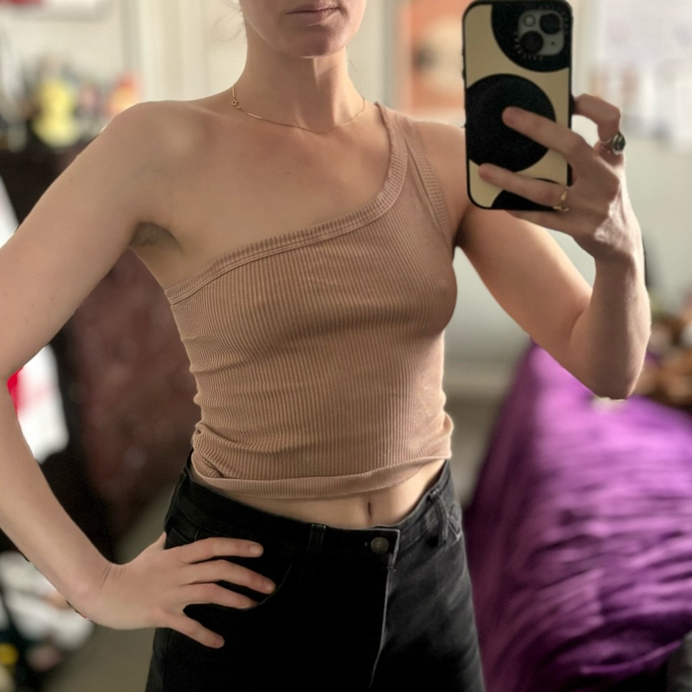 Nikibiki, seamless, one shoulder shirt, size small